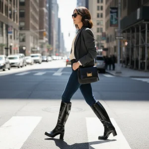Bota Taco Ancho Negro New Walk