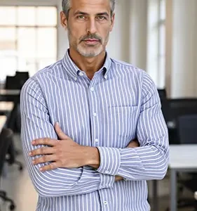Camisa para hombre de rayas manga larga AGENCY VALENTO