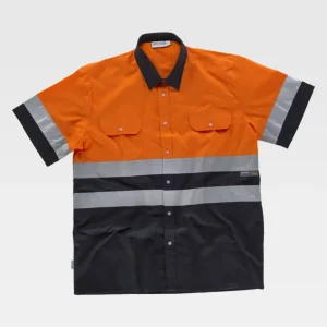camisa manga corta combinada con alta visibilidad c3811 workteam