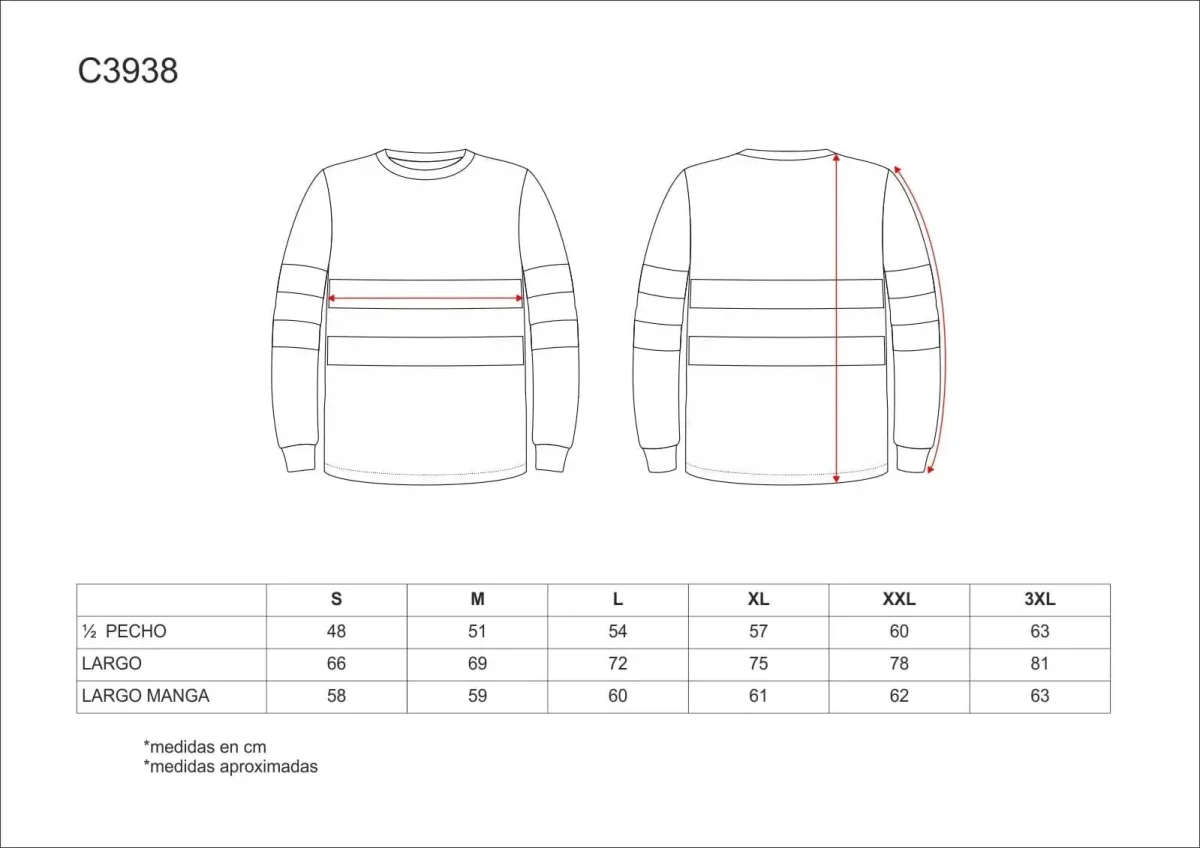 Camiseta de manga larga visibilidad realzada C3938 WORKTEAM - Imagen 5