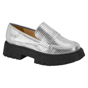 Mocasin Mujer Vizzano Metalizado Plateado