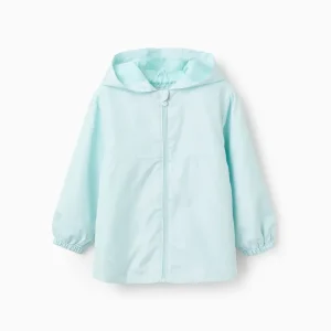 CHAQUETA CORTAVIENTOS CON CAPUCHA NIÑA, VERDEAGUA